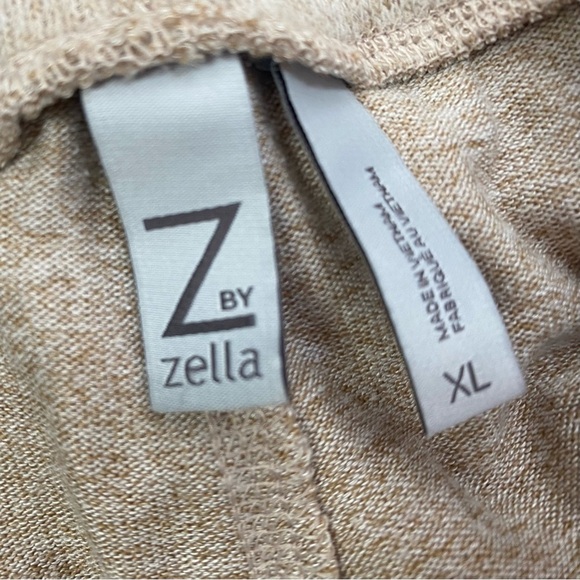 Zella Lotus Lounge Flare Leg Pants Beige Oatmeal Heather Sz XL - Picture 10 of 15